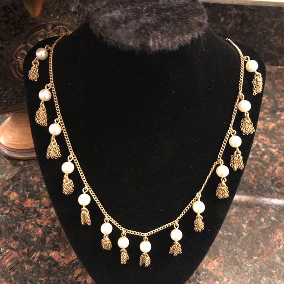 J. Crew Jewelry - J. Crew pearl & tassel necklace